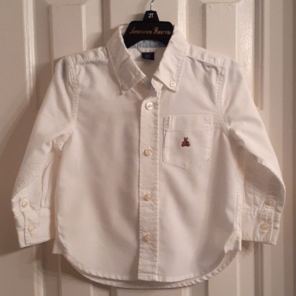White button up polo long sleeve shirt